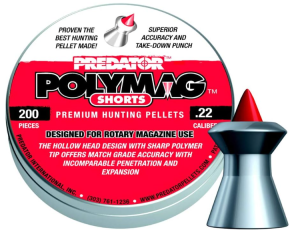 Predator Polymag 1011-01 Short Air Gun Pellets .22 Cal, 16 Grains, Short, 8G, 200ct