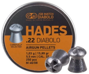 JSB Match Diabolo Hades .22 Cal, 15.89 Grain, Hollowpoint, 250 Count