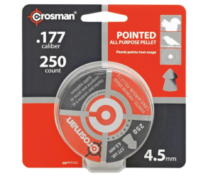 Crosman P177 .177-Caliber Pointed Pellets, 4.5mm, Black(250-Count)