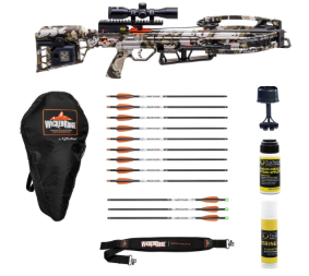 Wicked Ridge by TenPoint Invader M1 Ready-to-Hunt Package - Includes 9 Match 400 Non-Lighted + 3 Match 400 Lighted Arrows, Soft Case, Neoprene Sling, Premium Lubricant & String Wax & Conditioner 