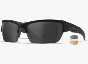 Wiley X WX Valor Tactical Sunglasses, Safety Glasses Shatterproof UV Eye Protection for Combat Shooting Matte Black Frames, Grey, Clear, and Light Rust Tinted Lenses, Ballistic Rated