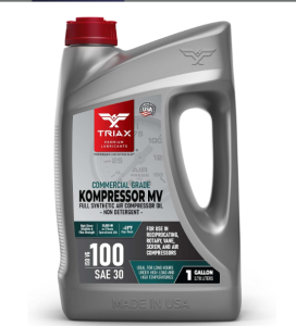 TRIAX Kompressor ISO 100 SAE 30, Full Synthetic, Multi-Vis Air Compressor Oil | for Rotary, Vane, Screw, and Reciprocal | Commercial Grade