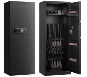 VEVOR 6-8 Gun Safe, Long Gun Cabinet for Rifles and Pistols, Quick Access Rifle Safe with 3 Ammo Slots and 2 Adjustable Racks, Large Digital Cabinet with..