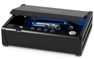 SentrySafe Biometric Gun Safe for Handgun or Pistol, Fingerprint Safe with Interior Light, 1 Handgun Capacity, Firearm Storage with Bolt Down Kit, QAP1BLX
