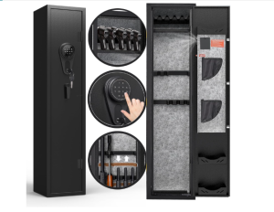 KAER Assembled Gun Safe for Rifles and Pistols with Electronic Lock Steel Gun Cabinet for 3-5 Shotguns 5 Handguns and Ammo Large Rifle Safe for Home Gun... 
