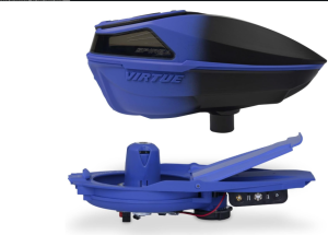 VIRTUE Spire V - Spire 5 - Paintball Loader - Paintball Hopper – 230 Round Capacity - CrownSF III Speed Feed & Rain Lid - Black to Color Fades