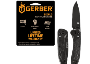 Gerber Gear Sedulo - Lightweight Folding Pocket Knife - Compact, Tactical EDC Gear for Camping & Outdoor - Ergonomic Utility Tool - Made in USA - Black,as one of the Best Hunting Knife for Turkey Hunting
