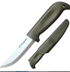  Cold Steel Finn Hawk 4" Durable Compact German 4116 Steel Fixed Blade Outdoor Bushcraft Game Hunting Utility Knife, 4-1/2" Textured Handle with TPR,..