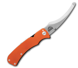 OUTDOOR EDGE ZipPro - Folding Gutting/Rescue Knife with 3.5" Blade for Hunting and Fishing with Orange G10/Stainless Steel handle and Pocket Clip for...