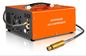 GOYOJO PCP Air Compressor, Max 4500 PSI / 300 Bar, Fast Fill for Airguns or Paintball Tank, Auto Shut-Off, Dual Power Car 12V DC or Home 120V AC, Built-in...