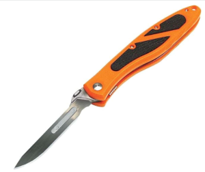  Havalon Piranta Edge Skinning Knife with 60A Replaceable Blades | Rugged Handle, Easy-Clean Design, and Nylon Holster 