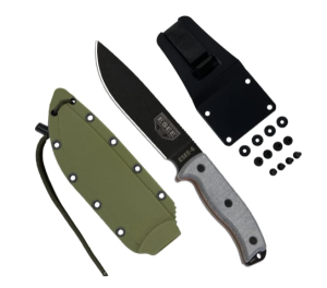  ESEE Knives 6P Fixed Blade Knife w/Molded Polymer Sheath (Black Blade/OD Green Sheath)